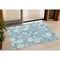 Homeroots 3' X 5' Sky Blue And Ivory Floral Washable Indoor Outdoor Area Rug 599922 - alternate 1