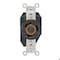 Leviton Flanged Locking Receptacle, L10-30R, 30 A, 125/250V AC, Single Phase, 3 Pole, Flush Mount, Black 2660 - alternate 1