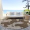 Homeroots 8' Brown And Beige Round Abstract Washable Indoor Outdoor Area Rug 614517 - alternate 2