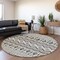 Homeroots 8' Gray Brown And Ivory Round Moroccan Washable Indoor Outdoor Area Rug 594330 - alternate 2