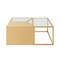 Homeroots Set of Three 37" Clear And Gold Glass And Stainless Steel Square Mirrored Bunching Coffee Tables 528845 - alternate 2