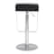 Homeroots Black and Silver Faux Leather and Steel Adjustable Height Swivel Bar Chair 572081 - alternate 2