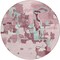 Homeroots 8' Pink And Gray Round Abstract Washable Indoor Outdoor Area Rug 599594 - alternate 2