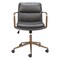 Homeroots Dark Gray and Bronze Adjustable Height Swivel Rolling Office Chair 572154 - alternate 2