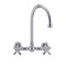Whitehaus Collection Vintage III Plus Wall Mount Faucet with a  Long Gooseneck Swivel Spout, and Solid Brass Side Spray WHKWCR3-9301-NT-C - alternate 2