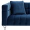Homeroots 88" Navy Blue Velvet Sofa And Toss Pillows With Clear Legs 543979 - alternate 2