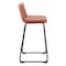 Homeroots Set of Two 30" Brown And Black Faux Leather And Steel Bar Height Bar Chairs 555750 - alternate 3