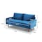 Homeroots Blue Contemporary Velvet Sofa with Side Pockets 473443 - alternate 3