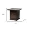 Homeroots 50000 BTU 27in Brown Steel Propane Square Fire Pit Table With Cover 714422 - alternate 3