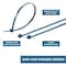 Kable Kontrol Metal Detectable Cable Zip Ties, 14 in L, Blue, Iron Impregnated Nylon 6-6, 120 lbs Strength CTMD-1400-120-BLUE - alternate 2
