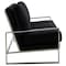 Leisuremod Jefferson Contemporary Velvet Sofa with Silver Frame, Black JAS77BL - alternate 2