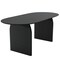 Homeroots 67" Black Solid Wood Double Pedestal Base Oval Dining Table 712161 - alternate 1