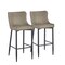Homeroots Set of Two 26" Gray and Black Faux Leather and Metal Low Back Counter Height Bar Chairs, 2PK 555060 - alternate 1