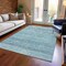 Homeroots 5' X 8' Teal Blue And Ivory Trellis Washable Indoor Outdoor Area Rug 616497 - alternate 2
