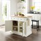 Crosley Oxford Kitchen Island W/Upholstered Saddle Stools KF300064WH - alternate 3