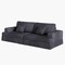 Homeroots 94" Gray Chenille Modular Stainless Steel Sleeper Sofa With Toss Pillows 706810 - alternate 3