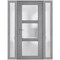 Vdomdoors Front Exterior Prehung FiberGlass Door Frosted Glass / Manux 8552 Grey Ash / 2 Sidelight and Transo MANUX8552EXD-SS-W12+36+12 x H80+14-LH - alternate 1