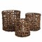 Happimess Lasuna Coastal Bohemian Water Hyacinth Handwoven Checker Weave Nesting Baskets w/Handles, Brown, Se BSK2033B-3SET - alternate 1