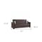 Homeroots 87" Brown Faux Leather Convertible Futon Sleeper Sofa And Toss Pillows With Storage 607089 - alternate 2