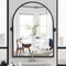 Homeroots 36" Black Arch Metal Framed Standing Mirror 565105 - alternate 2