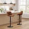 Homeroots Set of Two 31" Brown And Black Faux Leather And Steel Swivel Low Back Adjustable Height Bar Chairs 524979 - alternate 2