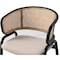 Leisuremod Ervilla Dining Chair with Stainless Steel Legs Velvet Seat and Wicker Back, Beige, 2PK EC20BG2 - alternate 2