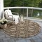 Homeroots 8' Chocolate Ivory And Gray Round Moroccan Washable Indoor Outdoor Area Rug 605153 - alternate 2