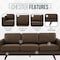 Leisuremod Chester Mid-Century Modern 3-Seater Sofa, Birch Wood Legs CS83TP-L - alternate 2