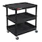 Luxor Utility Cart with Lipped Plastic Shelves, 400 lb Load Capacity, 3 Shelves, 24 in L, 32 in W TC211-B - alternate 2