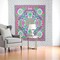 Homeroots 88" X 84" Pink Green And White Floral Cotton Hanging Tapestry 397429 - alternate 2