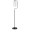 Homeroots 62" Black Reading Floor Lamp With White Frosted Glass Drum Shade 523407 - alternate 1