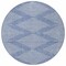 Homeroots 8' Denim Blue And Ivory Round Geometric Washable Indoor Outdoor Area Rug 598552 - alternate 2
