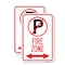 Signmission No Parking Symbol and Arrow Pointing Left and Right, 18'' X 24'' 2 Signs, Heavy Gauge Aluminum, 2PK A-1824-2PACK-24656 - alternate 1