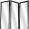 Homeroots 69" Black Wood and Mirrored Glass Folding Three Panel Screen Room Divider 274676 - alternate 2