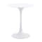 Homeroots 23" White Steel Round Pedestal End Table 556541 - alternate 2