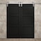 Sartodoors Modern Double Barn Door 84 x 80 inches, Ego 5010 Painted Black Oak, 14FT Silver Rail Track Set, S EGO5010DB-S-CHK-84 - alternate 2