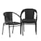 Flash Furniture Lila  Black Rattan Indoor-Outdoor Restaurant Stack Chair, PK4 4-TLH-037-BK-GG - alternate 1