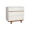 Homeroots 36" Brown and White Solid Wood Three Drawer Chest 524120 - alternate 1