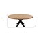 Homeroots 60" Natural And Black Rounded Solid Wood And Iron Pedestal Base Dining Table 563916 - alternate 3