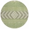 Homeroots 8' Green Taupe And Ivory Round Southwestern Washable Indoor Outdoor Area Rug 613899 - alternate 2