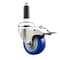 Service Caster 3.5 Inch 316SS Blue Poly Swivel 3/4 Inch Expanding Stem Caster Lock Brake SCC SCC-SS316TTLEX20S3514-PPUB-BLUE-34 - alternate 1