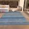 Homeroots 8' X 10' Navy Blue Sky Blue And Taupe Striped Washable Indoor Outdoor Area Rug 614818 - alternate 3
