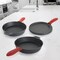 Megachef Pre-Seasoned Cast Iron 6 Piece Set with Red Silicone Holders MCCI-570 - alternate 2