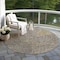 Homeroots 8' Ivory Gray And Black Round Abstract Washable Indoor Outdoor Area Rug 596820 - alternate 3