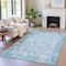 Homeroots 8' X 10' Blue And Silver Patchwork Washable Indoor Outdoor Area Rug 631422 - alternate 3