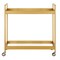 Homeroots Brass Steel And Glass Rolling Bar Cart 530443 - alternate 1