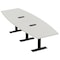 Skutchi Designs 10 Person Conference Table With Power Unit | 10' Boat Table | Harmony Series HAR-BOT-48X120-T.BK-U779-EBLK - alternate 1