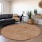 Homeroots 8' Terra Cotta And Brown Round Abstract Washable Indoor Outdoor Area Rug 594967 - alternate 3