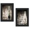 Homeroots Set Of Two Moody Gray Glassware Still Life 2 Black Framed Print Kitchen Wall Art, 2PK 406131 - alternate 1