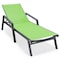 Leisuremod Marlin Patio Chaise Lounge Chair with Armrests in Black Aluminum Frame, Green, 2PK MLABL-77G2 - alternate 3
